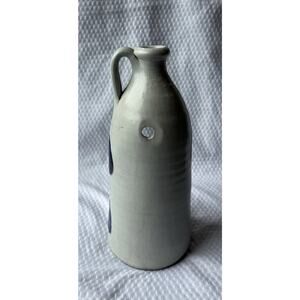 Williamsburg 1992 Pottery Candle Holder Jug Salt Glazed 8 1/4" Cobalt Country